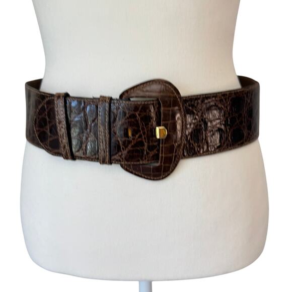 Vintage SAKS FIFTH AVENUE Belt Womens Small Brown Classic Luxury - Picture 4 of 12